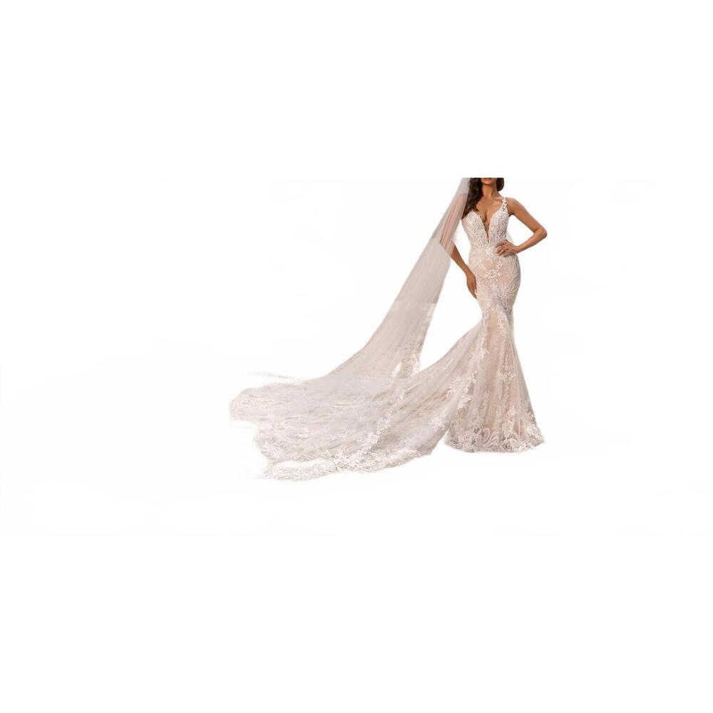 NEW KITTY CHEN COUTURE lovie wedding veil in diamond white